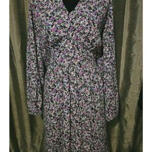 Floral Print Long Sleeve Dress